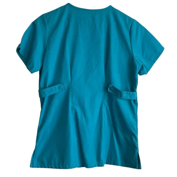 Butter Soft Women Scrub Top‎ S Teal Medical Uniform Nurse Workwear Dental Casual - Image 3