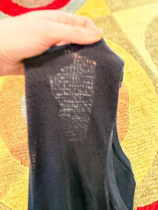 Lululemon Black Burnout Material Sheer Workout Tank Top Racerback Size Small - Image 4