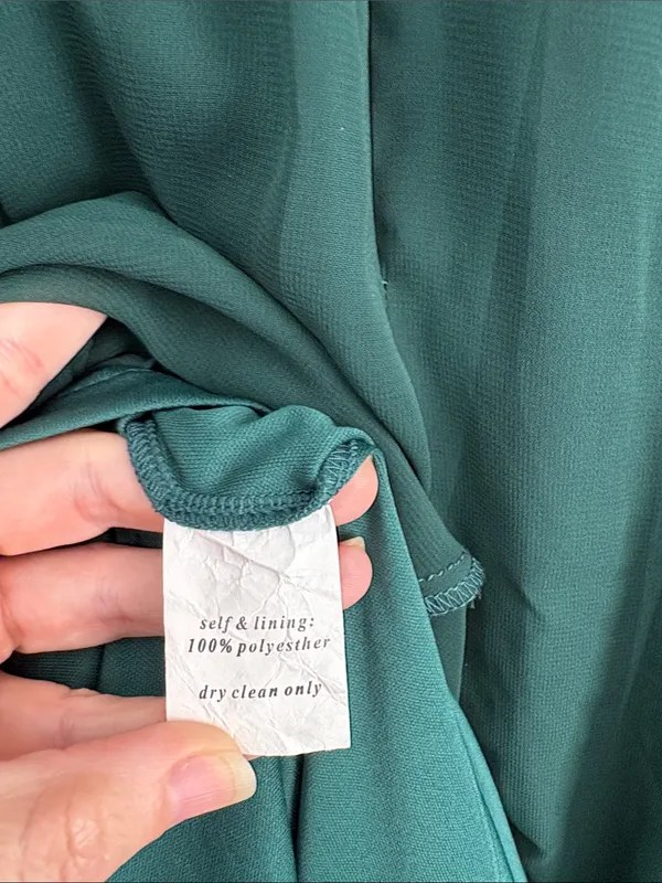 Birdy Grey Gwennie Chiffon Blouson Maxi Dress Women Size Small Dark Green - Image 7