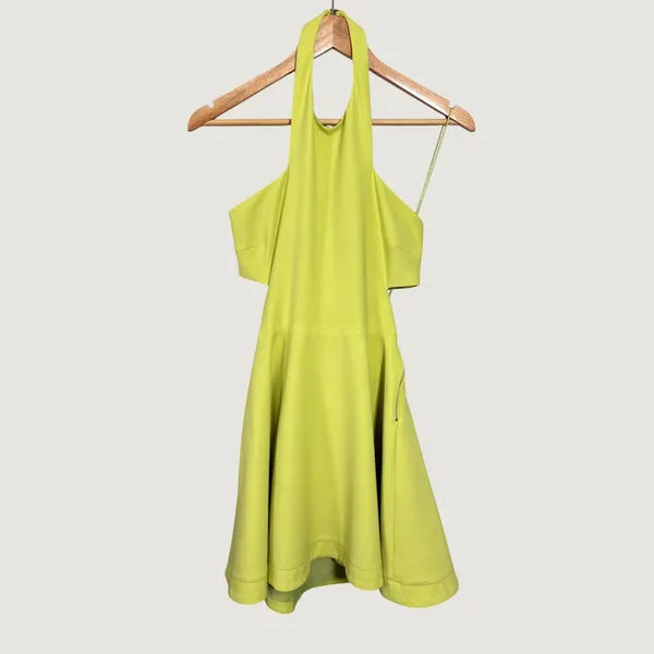 Elizabeth and James Womens Neon‎ Lime Green Halter Cutout Mini Dress Size 4 - Image 8