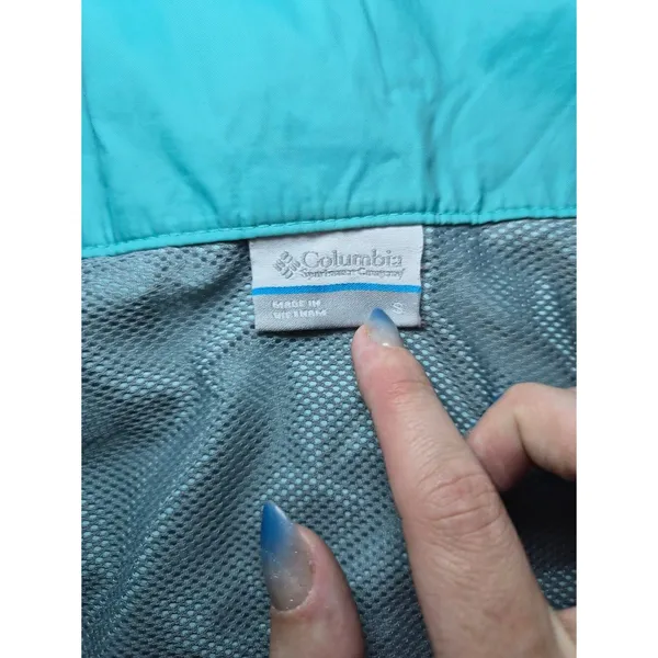 Lightweight Women's Aqua Windbreaker Jacket Small Blue - Image 6
