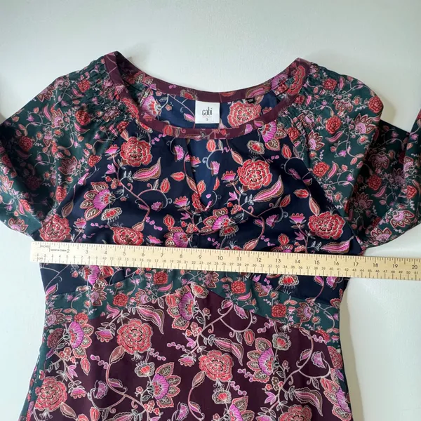 Cabi Festive Maxi Dress Small‎ Retro Floral Boho Multicolor Fall Festival Chic - Image 9