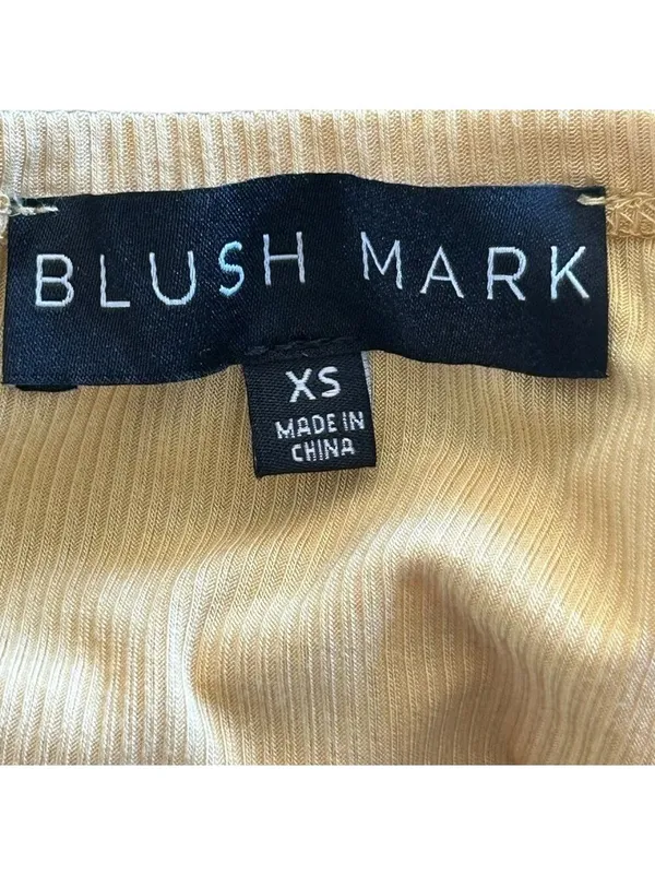 Blush Mark Yellow Sleeveless Cropped Tank Top XS - Image 3