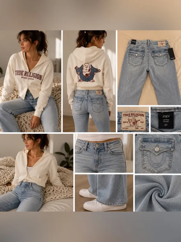 True Religion Women's Light Blue Bootcut Jeans with Signature Stitching - Image 2