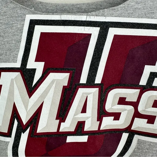 Adidas University of Massachusetts UMASS distressed cropped off the shoulder top - Image 8