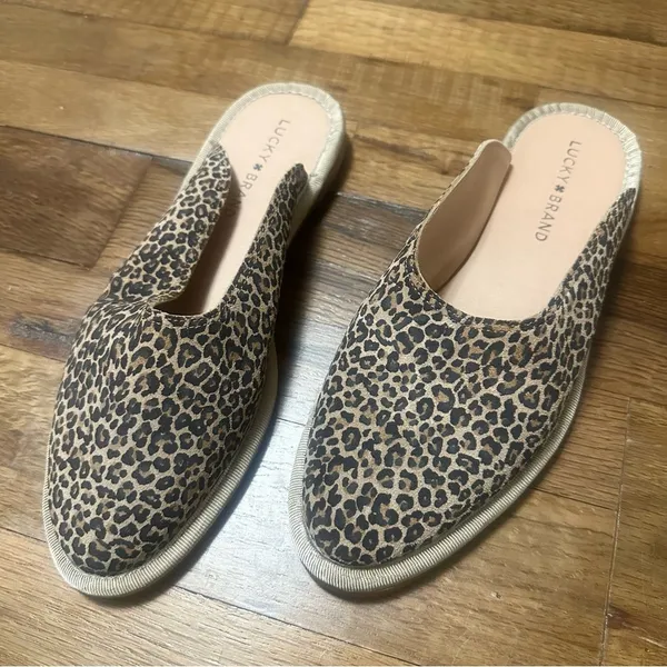 NWOB Lucky Brand Arvy Slip On Mule Leopard Print Eyelash 8 - Image 2