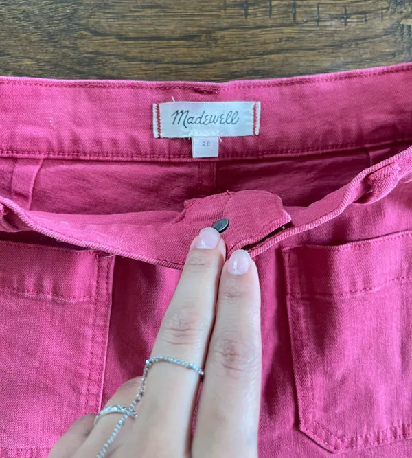 Madewell red denim shorts - Image 2