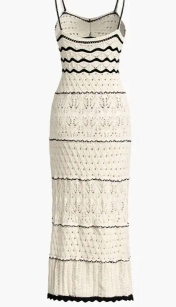 Commense Paros Crochet Eyelet See Through Midi Dress size S - Image 2