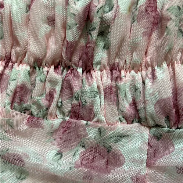 Floral Pink Mini Dress Size M - Image 3