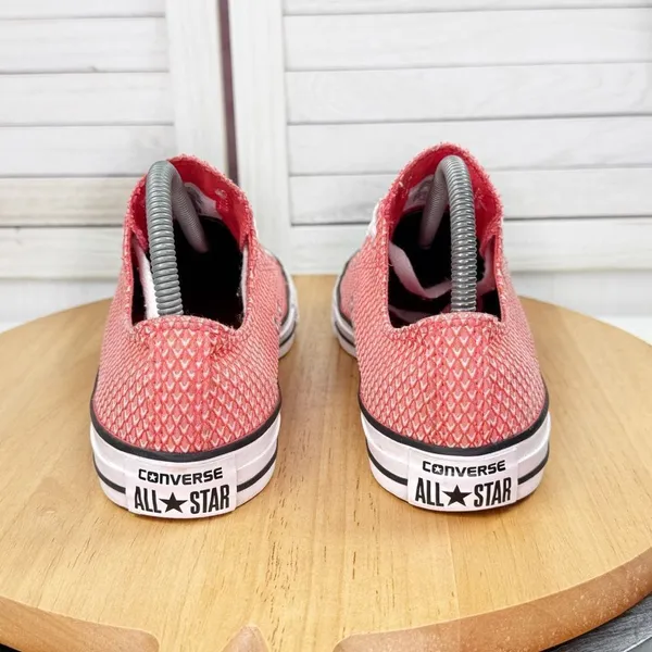 Converse Chuck Taylor All‎ Star Ox Textured Canvas Sneakers Coral Ultra Red 8 - Image 6