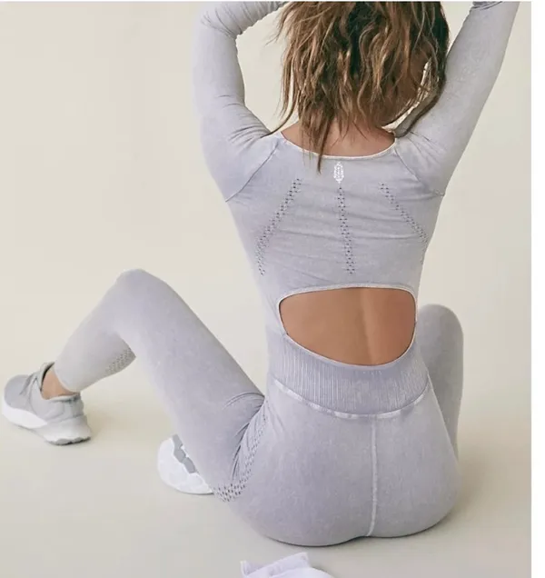 Free People Good Karma Long-Sleeve Onesie ice grey size XS/S - Image 2