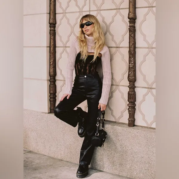 Princess Polly Macey Pants in Black Size 4 - Image 3