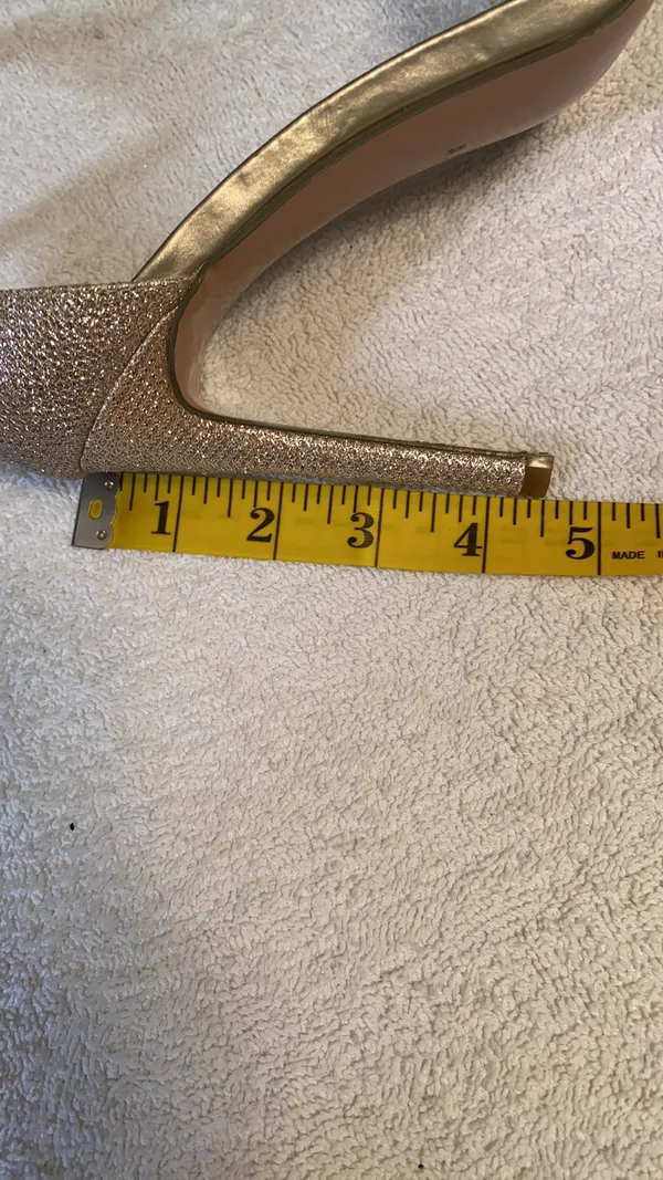 Didifu glitter gold stiletto ankle strap heels Sz 8.5 - Image 8