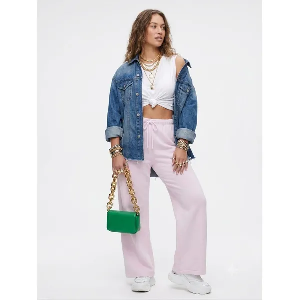 Good American Candy Pink Wide Leg Sweatpants‎ Size L - Image 6