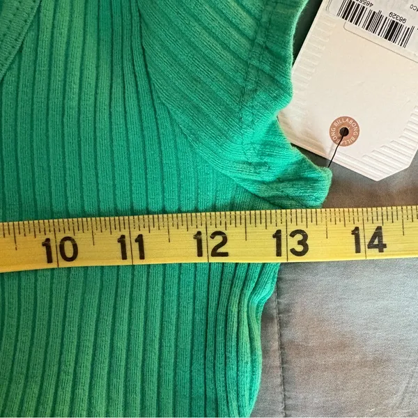 Billabong Aqua Ribbed Crop Top Size XS‎ NWT - Image 9