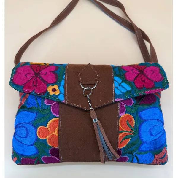 Unbranded Crossbody Bag Women‎ Medium Multi Good Floral Embroidered Boho Tassel - Image 2