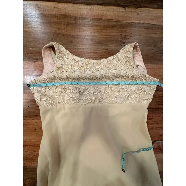 Bari Jay Vintage 60s 70s Lace Bodice Maxi Dress Gown - Image 9