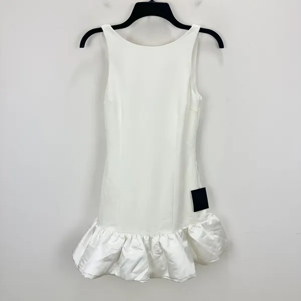 Lulus Superb Aura White Ruffled Drop Waist Mini Dress Bubble Hem Party XS NWT - Image 5