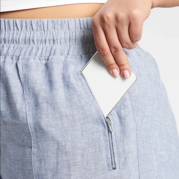 Athleta Cabo Linen Jogger Pants in Blue Women’s Size 10 - Image 4