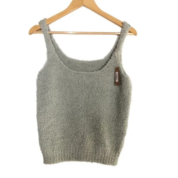 SKIMS (G1) Cozy Knit Boucle Tank Top Sleeveless Scoop Neck Aqua Blue NWT 2X 3X - Image 2