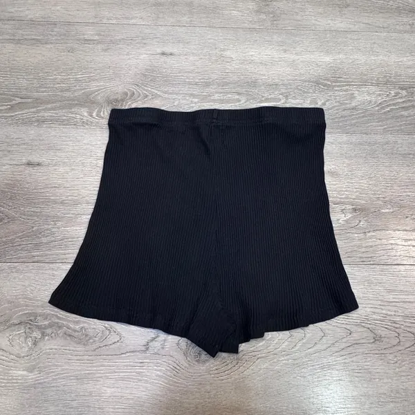 Princess‎ Polly Womens Black Ribbed Knit High Waisted Lounge Mini Shorts Size 6 - Image 2
