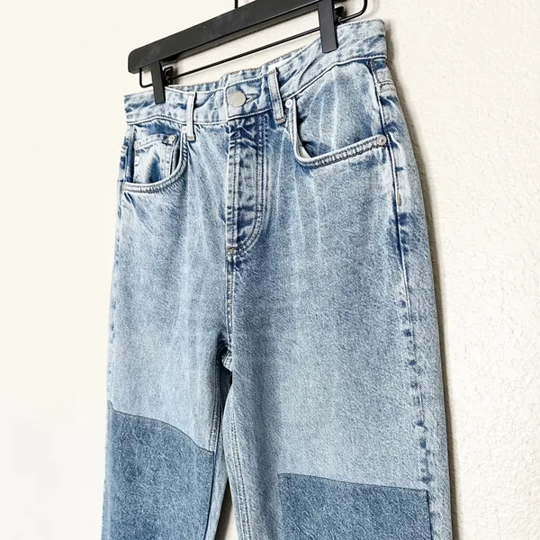 AG Adriano Goldschmied Patchwork‎ Straight Leg Jeans Light Wash Womens Size 25 - Image 4