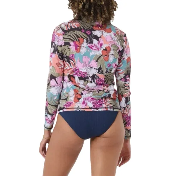 NEW Roxy Women’s UPF 50 Sun Protection Rash Guard XS Floral Long Sleeve Swim Tee - Image 7