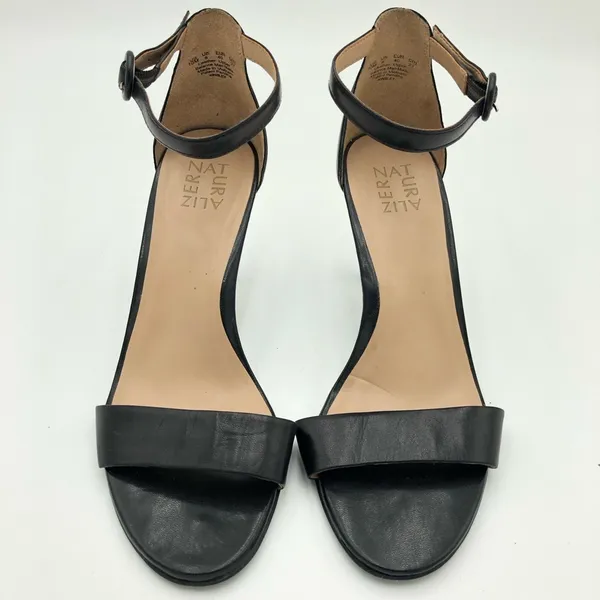 Naturalizer Black Leather Upper Kinsley Heeled Sandals Size 10 - Image 2