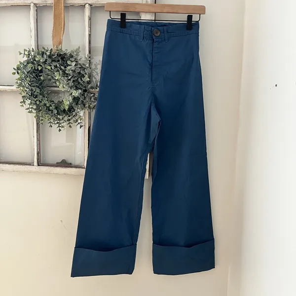 Sea New York $368 Winona Linen Blend‎ Cuffed High Rise Wide Leg Pants Size 0 - Image 7