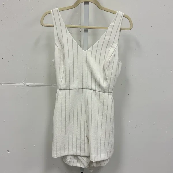 Wilfred Aritzia Ècoulement‎ Romper in Espace Wrap Top Sz 4 White Blue - Image 2