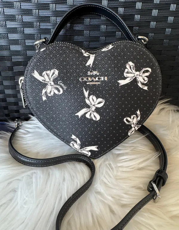 Heart Crossbody Bag With Bow Print - Image 8