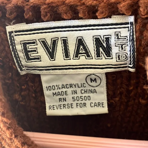 FINAL MARKDOWN Evian Rich Brown Knit Sweater medium - Image 2