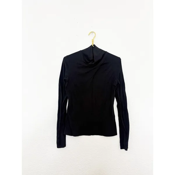 Lululemon Ethereal Long Sleeve Top Black Wrap Turtleneck Lightweight Stretch - Image 4