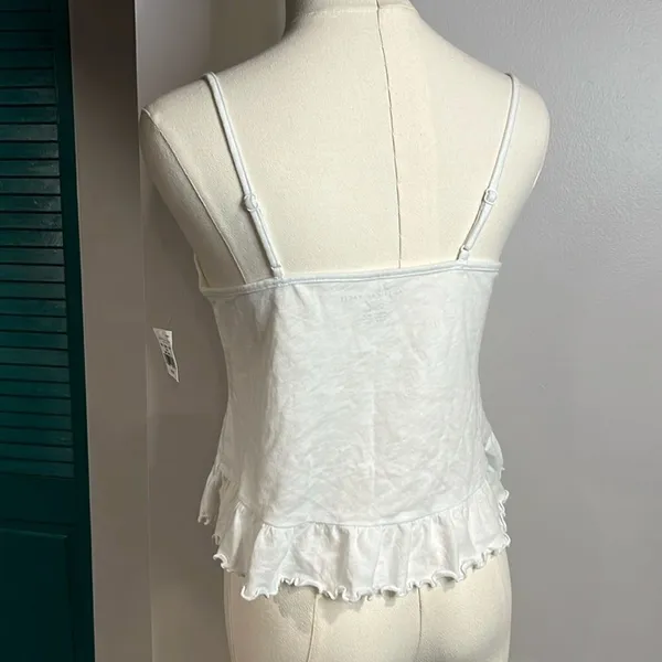 American Eagle NWT white crop tank with lettuce hem XS - Image 5