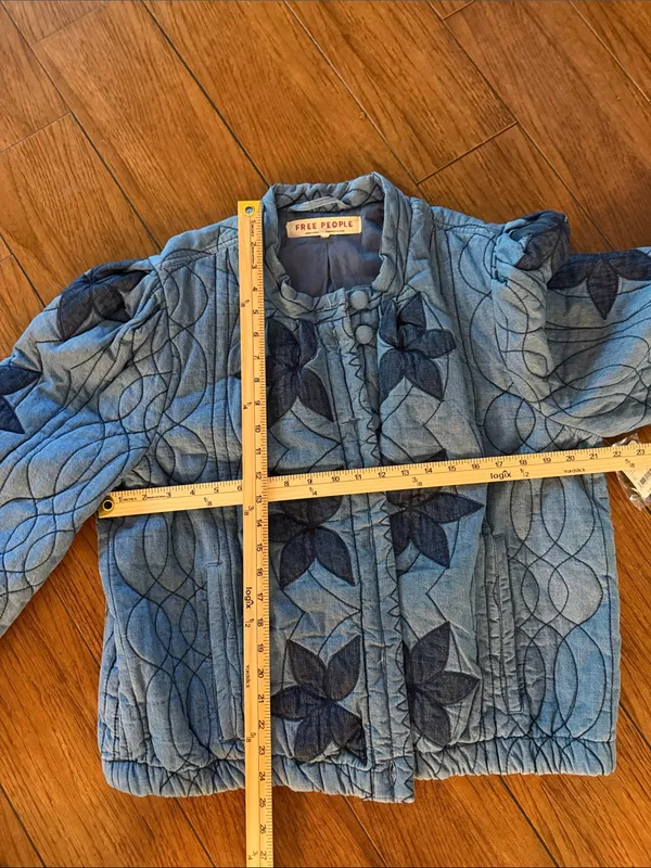 Free People Quinn Quilted Cotton Denim Jacket - Image 10