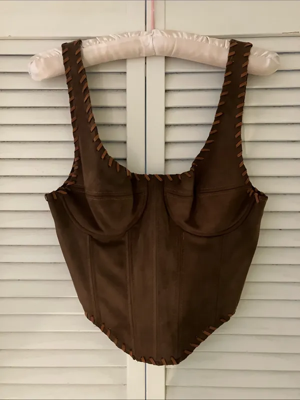 Meshki Audrey Faux Suede Leather Corset Size Small - Image 3