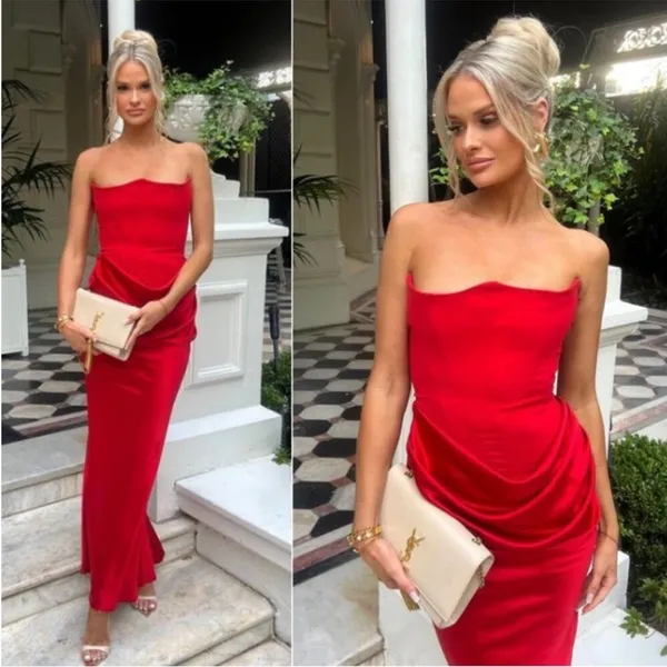 House of CB Persephone Scarlet Strapless Corset Maxi Dress M - Image 8