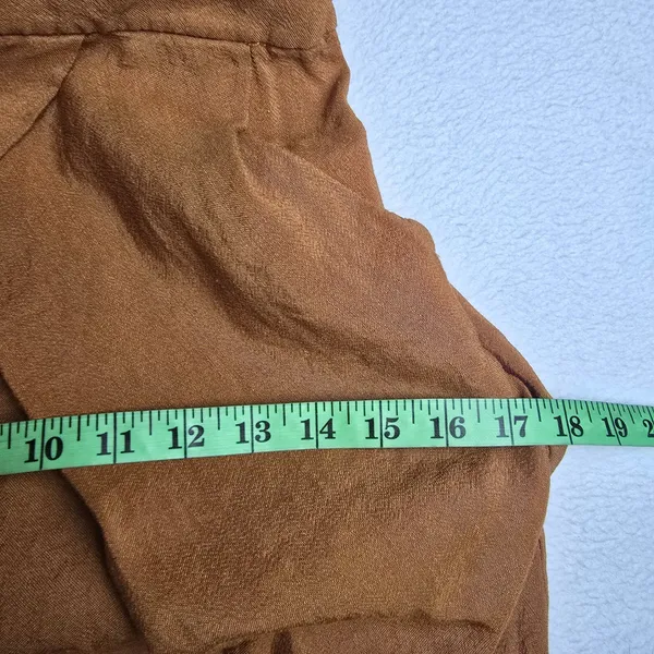 Mango Suit 34Y Burnt Orange Linen Blend V-Neck Mini Dress 3/4 Sleeve‎ Size 4 - Image 10