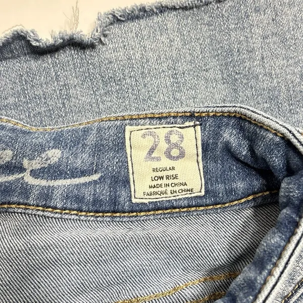We The Free Hailey Low Rise Bell Bottom Jeans Raw Hem Size 28 Hippie Boho - Image 9