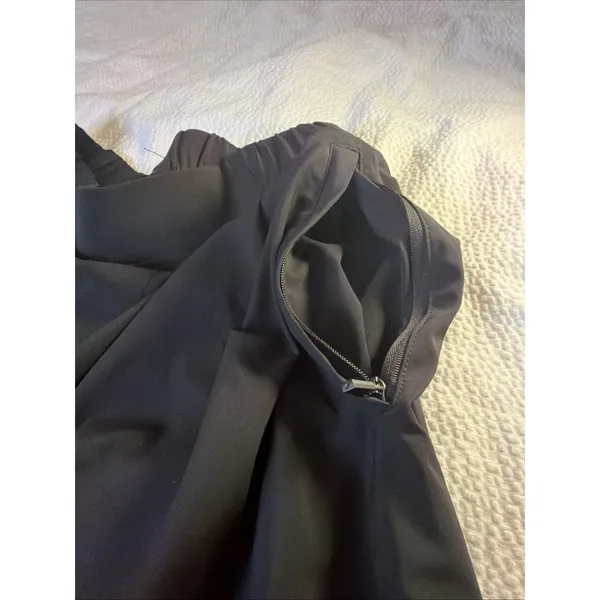 Te Verde Black Wide Leg Pleated Lightweight Pants Athleisure Sz 8 - Image 5