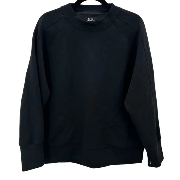 YPB Your Personal Best Abercrombie neoKNIT Black Crew Neck Sweatshirt Size Small - Image 2