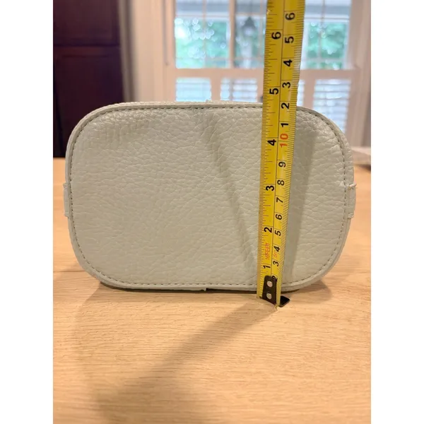 Pretty Persuasions Bamboo Handle Pebble Leather Bucket‎ Sage Green Crossbody NwT - Image 6
