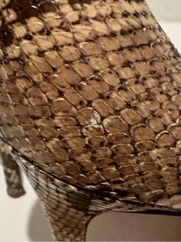 COACH Chelsey Natural Snake-Embossed Leather Round Toe Pumps High Heels Size 9 - Image 8