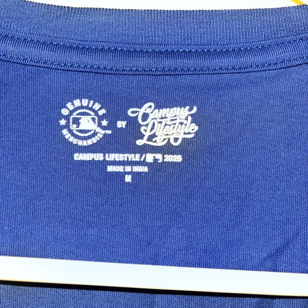 MLB Chicago Cubs Royal Blue Short Sleeve V‑Neck Tee with Logo - Image 2