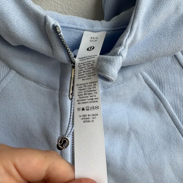 Lululemon Scuba Oversized 1/2 Zip Hoodie Light Blue 2024 Release Size XS / SMALL - Image 3