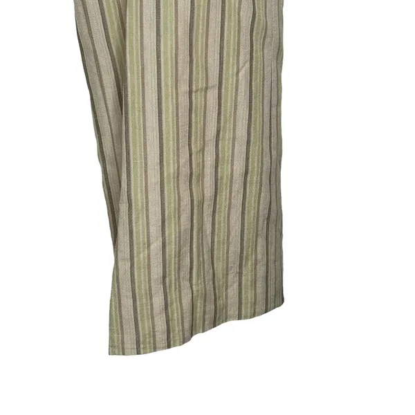 Loft Ann Taylor Women's Pants Striped Flared Leg Mid-Rise ‎ Linen Blend Size 0 - Image 2