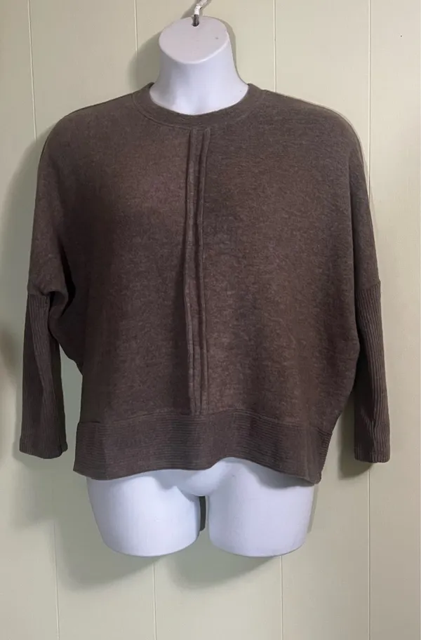 Zenana Chocolate Brown Top-Size S/M Fleece Cozy athleisure - Image 4