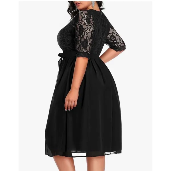NEW Lace Chiffon Wedding Formal Cocktail Midi Dress 20W - Image 2