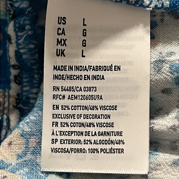American Eagle large boho wide leg drawstring pants paisley striped blue pink - Image 7