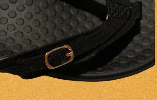 Black Flat Sandals Size 7 - Image 3